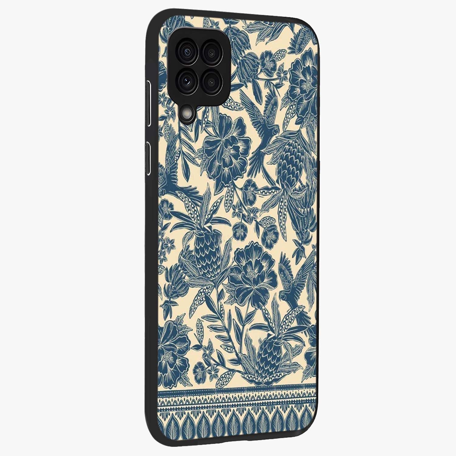 Heirloom Wild Bloom Glass Case upright view showcasing delicate wildflower artwork with timeless floral theme.