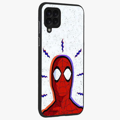 Omg Spiderman Glass Case upright view showcasing energetic superhero artwork with vibrant comic theme.