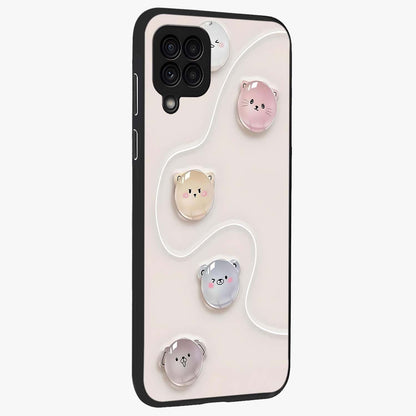 Puffy Face Parade Glass Case upright view showcasing adorable character artwork with cheerful animated theme.
