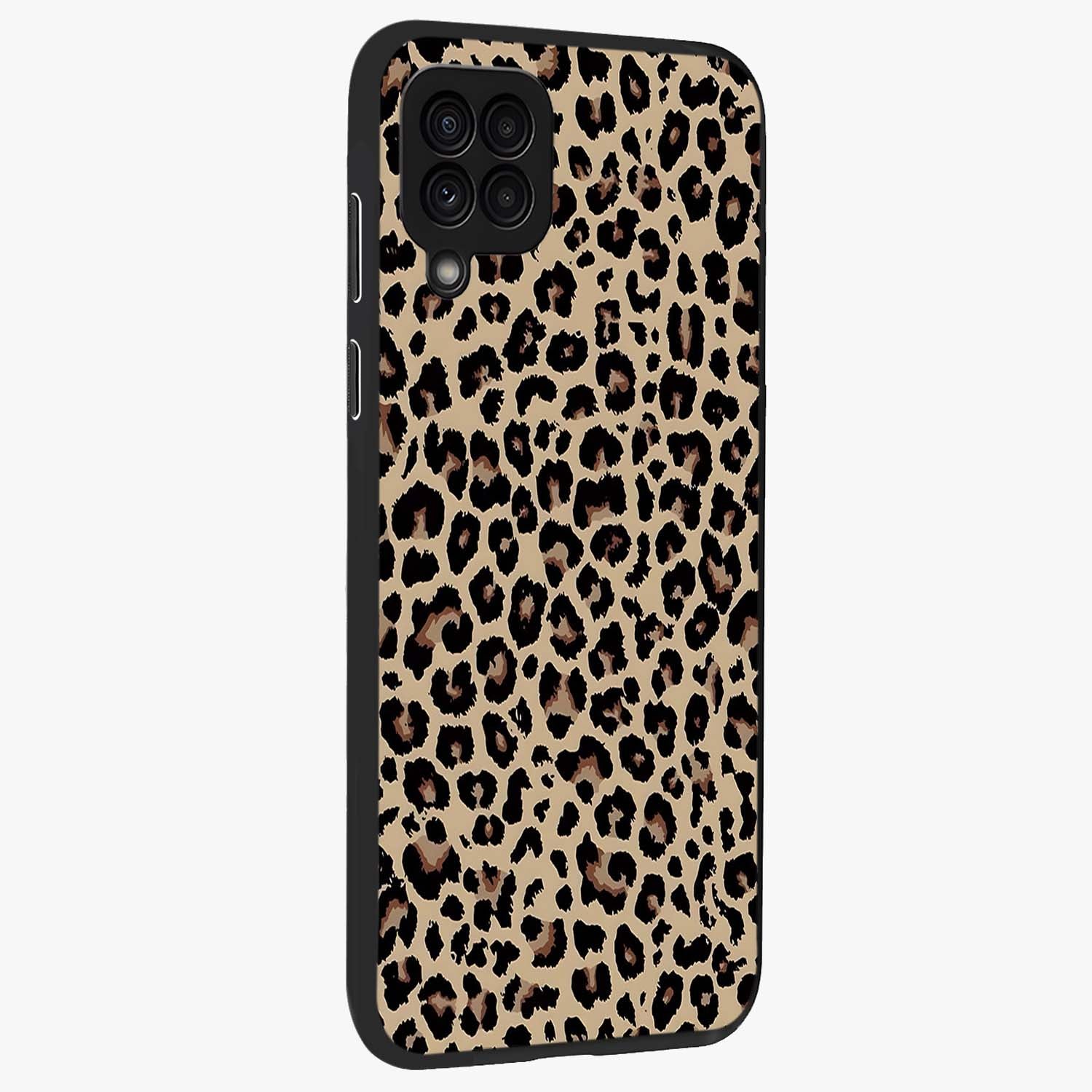 Savage Chic Pattern Glass Case upright view showcasing trendy decorative artwork with edgy fashion theme.