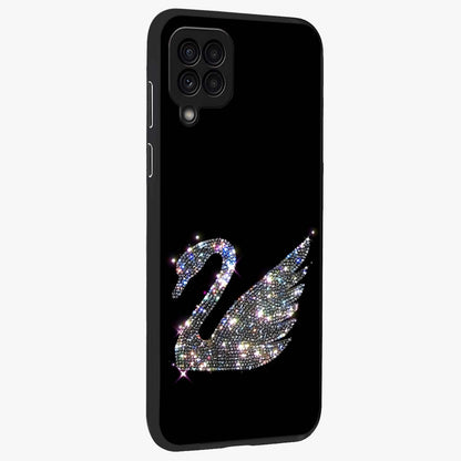 Starlit Swan Grace Glass Case upright view showcasing beautiful swan artwork with peaceful night themed design.