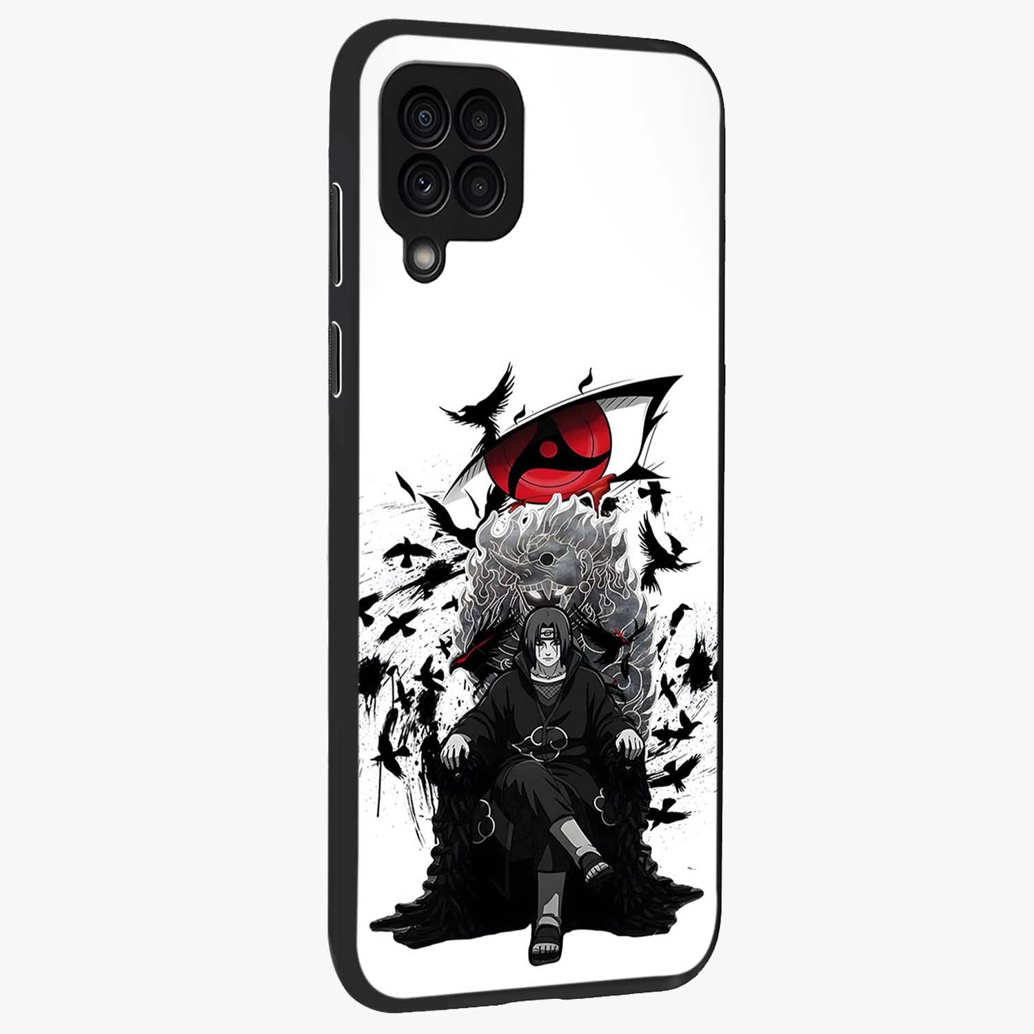 Uchiha Shadow Throne Glass Case upright view showcasing magical underwater galaxy artwork with vibrant cosmic theme.