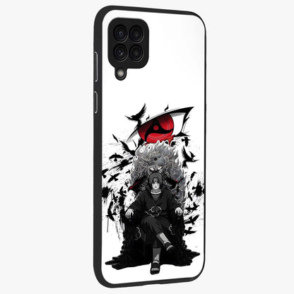 Uchiha Shadow Throne Glass Case upright view showcasing magical underwater galaxy artwork with vibrant cosmic theme.