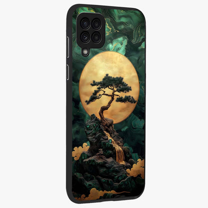 Zen Moon Rise Glass Case upright view showcasing serene moon artwork with tranquil night theme.