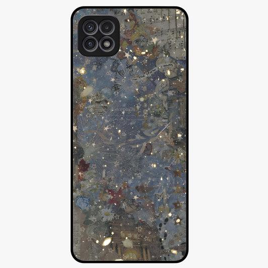 Aesthetic Astrolophia Glass Case showing flat back view with dreamy aesthetic design and glossy glass finish.