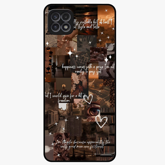 Bittersweet Aesthetic Chaos Glass Case showing flat back view with artistic chaotic aesthetic design and glossy glass finish.