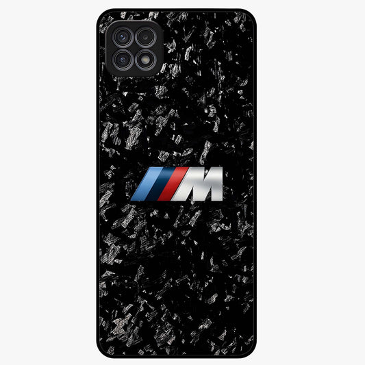 Carbon Speed Mark Glass Case showing flat back view with sporty carbon pattern artwork and glossy glass finish.