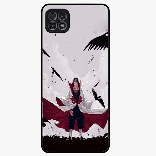 Crimson Crow Ascension Glass Case showing flat back view with mystical crow artwork and glossy glass finish.