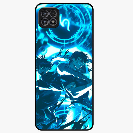 Cursed Energy Clash Glass Case showing flat back view with intense cursed energy artwork and glossy glass finish.