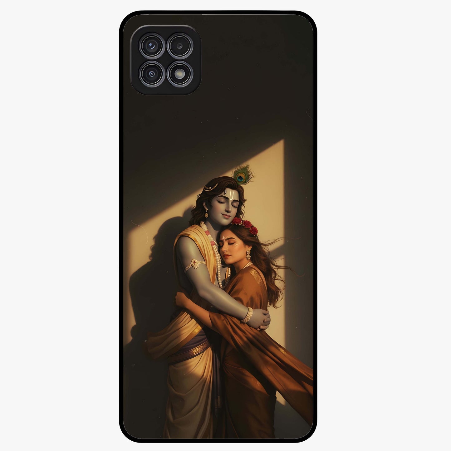 Divine Eternal Love Glass Case showing flat back view with spiritual love themed artwork and glossy glass finish.