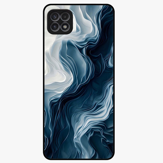 Ethereal Paper Marble Glass Case showing flat back view with soft marble paper texture artwork and glossy glass finish.