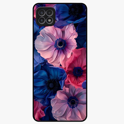 Flower Paper Art Pattern Glass Case showing flat back view with paper cut style floral artwork and glossy glass finish.