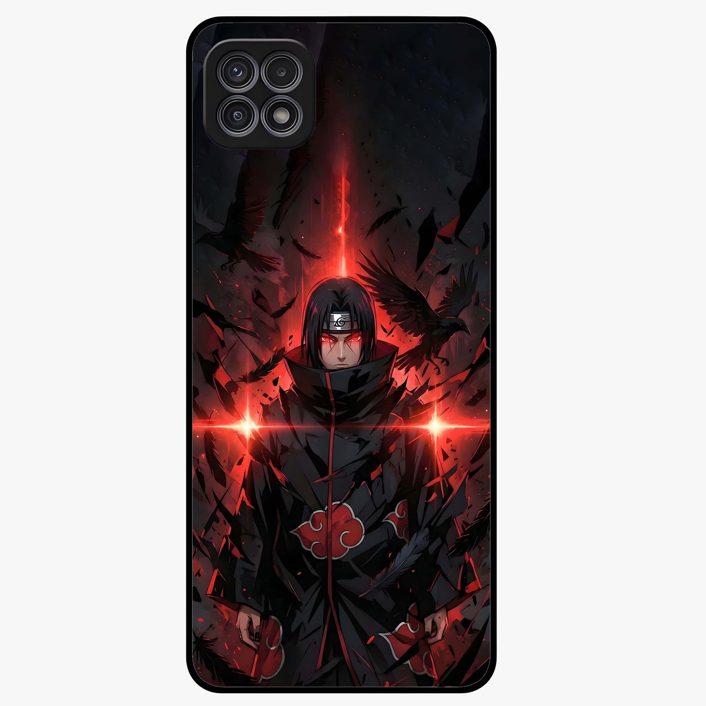 Focus Mode On Glass Case showing flat back view with bold motivational typography design and glossy glass finish.