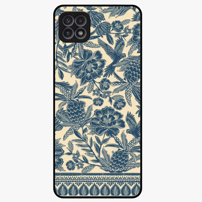 Heirloom Wild Bloom Glass Case showing flat back view with vintage inspired wild flower artwork and glossy glass finish.