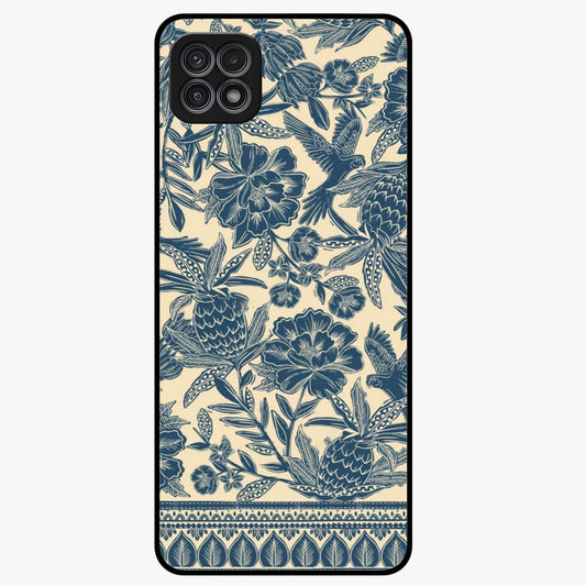 Heirloom Wild Bloom Glass Case showing flat back view with vintage inspired wild flower artwork and glossy glass finish.