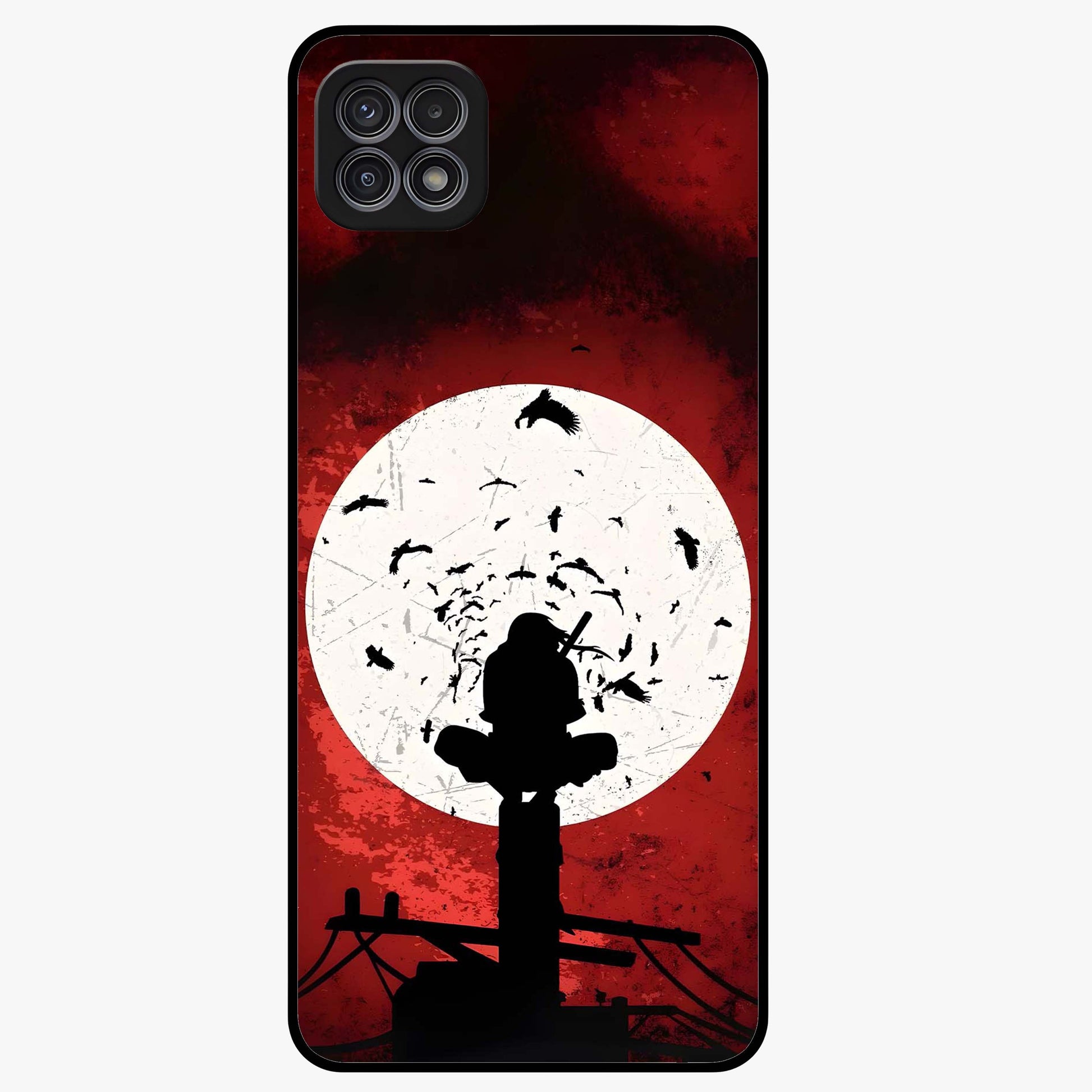 Itachi Limited Edition Naruto Anime Glass Case showing flat back view with iconic anime character artwork and glossy glass finish.