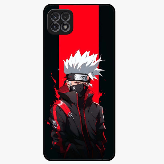 Kakashi Scarlet Shadow Glass Case showing flat back view with powerful anime ninja artwork and glossy glass finish.