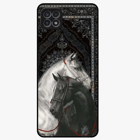 Majestic Ride Legacy Glass Case showing flat back view with powerful automotive inspired artwork and glossy glass finish.