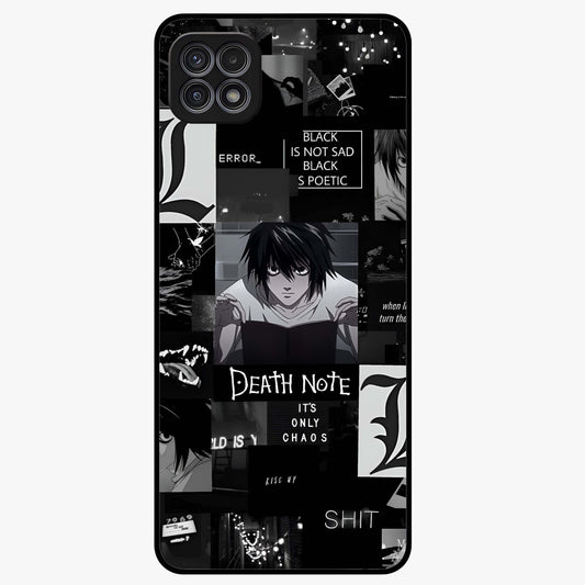 Midnight Chaos Mind Glass Case showing flat back view with abstract dark themed artwork and glossy glass finish.