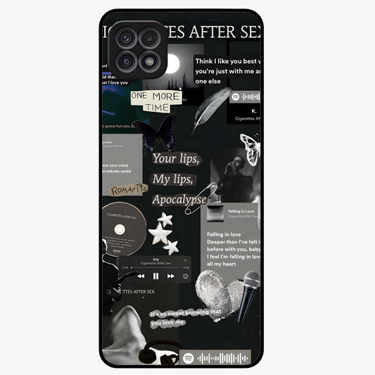 Midnight Love Echo Glass Case showing flat back view with romantic midnight themed artwork and glossy glass finish.