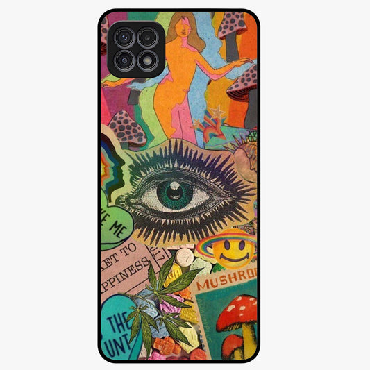 Mystic Eye Wonderland Glass Case showing flat back view with mystical eye themed artwork and glossy glass finish.