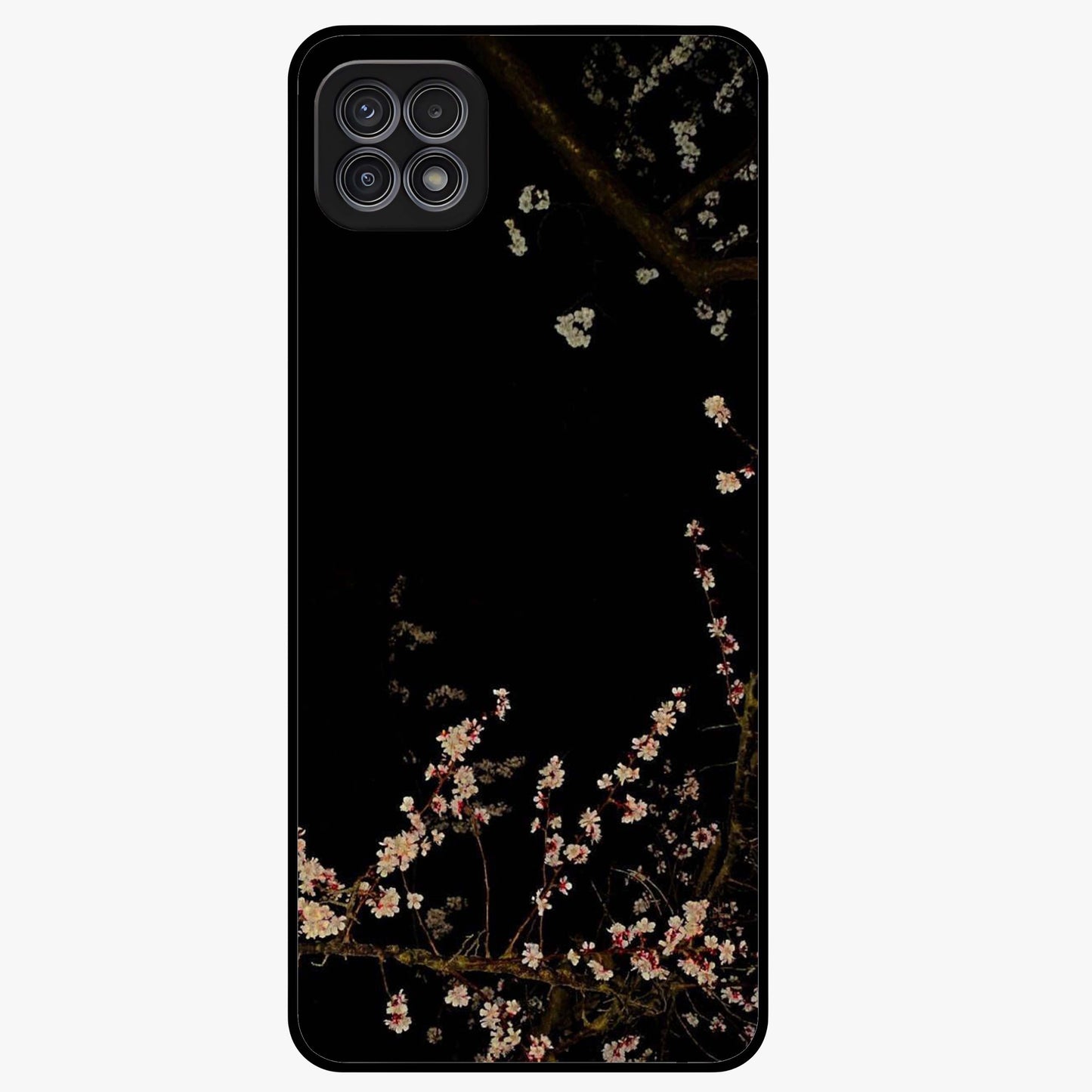Petal Moon Light With Custom Name Glass Case showing flat back view with floral moonlight artwork and personalized name design.