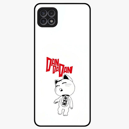 Playful Spirit Charm Glass Case showing flat back view with cheerful charm themed artwork and glossy glass finish.