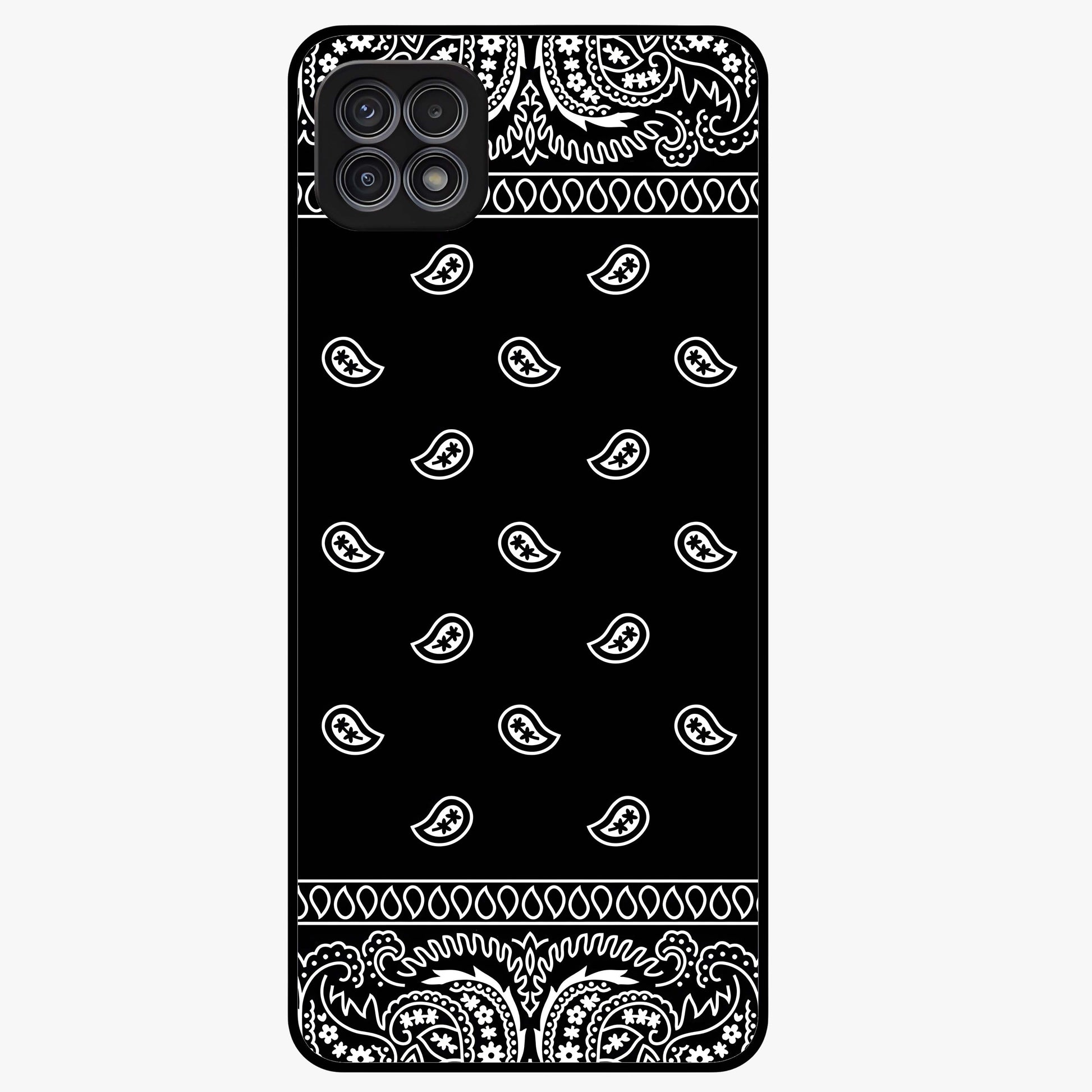 Retro Rebel Threads Glass Case showing flat back view with vintage street style artwork and glossy glass finish.
