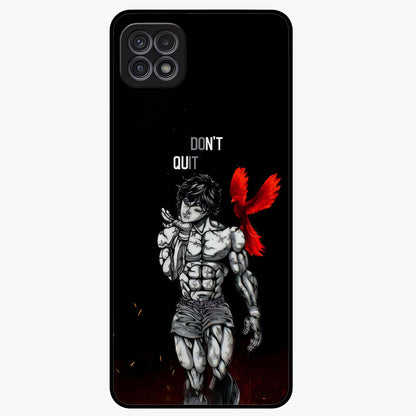 Rise Beyond Limits Glass Case showing flat back view with motivational typography artwork and glossy glass finish.