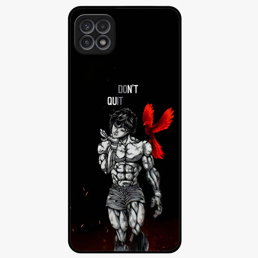 Rise Beyond Limits Glass Case showing flat back view with motivational typography artwork and glossy glass finish.