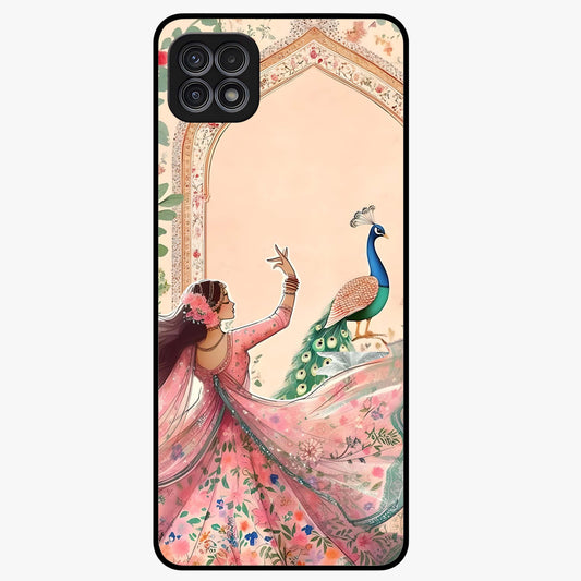 Royal Grace Muse Glass Case showing flat back view with elegant artistic artwork and glossy glass finish.