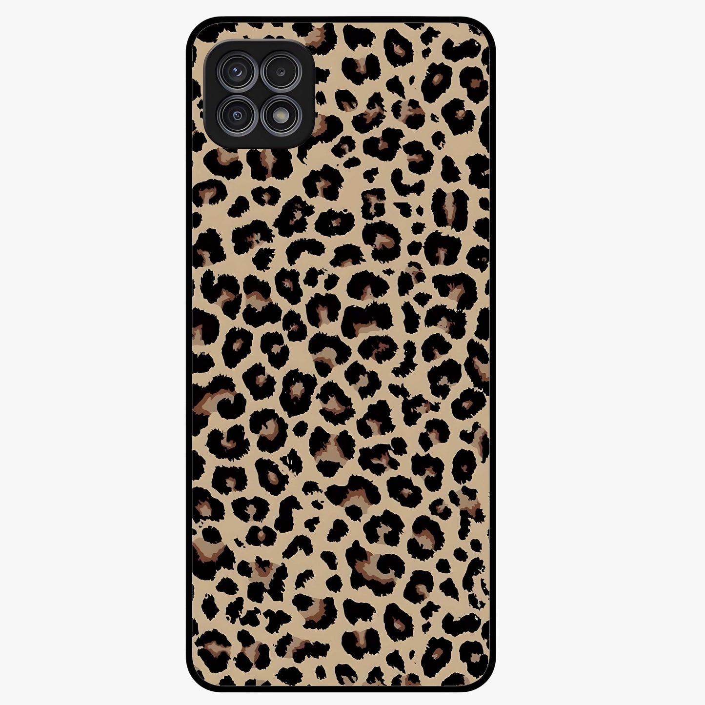 Savage Chic Pattern Glass Case showing flat back view with stylish patterned artwork and glossy glass finish.