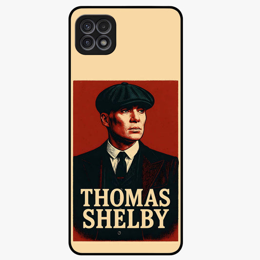 Vintage Mafia Authority Glass Case showing flat back view with bold vintage mafia inspired artwork and glossy glass finish.