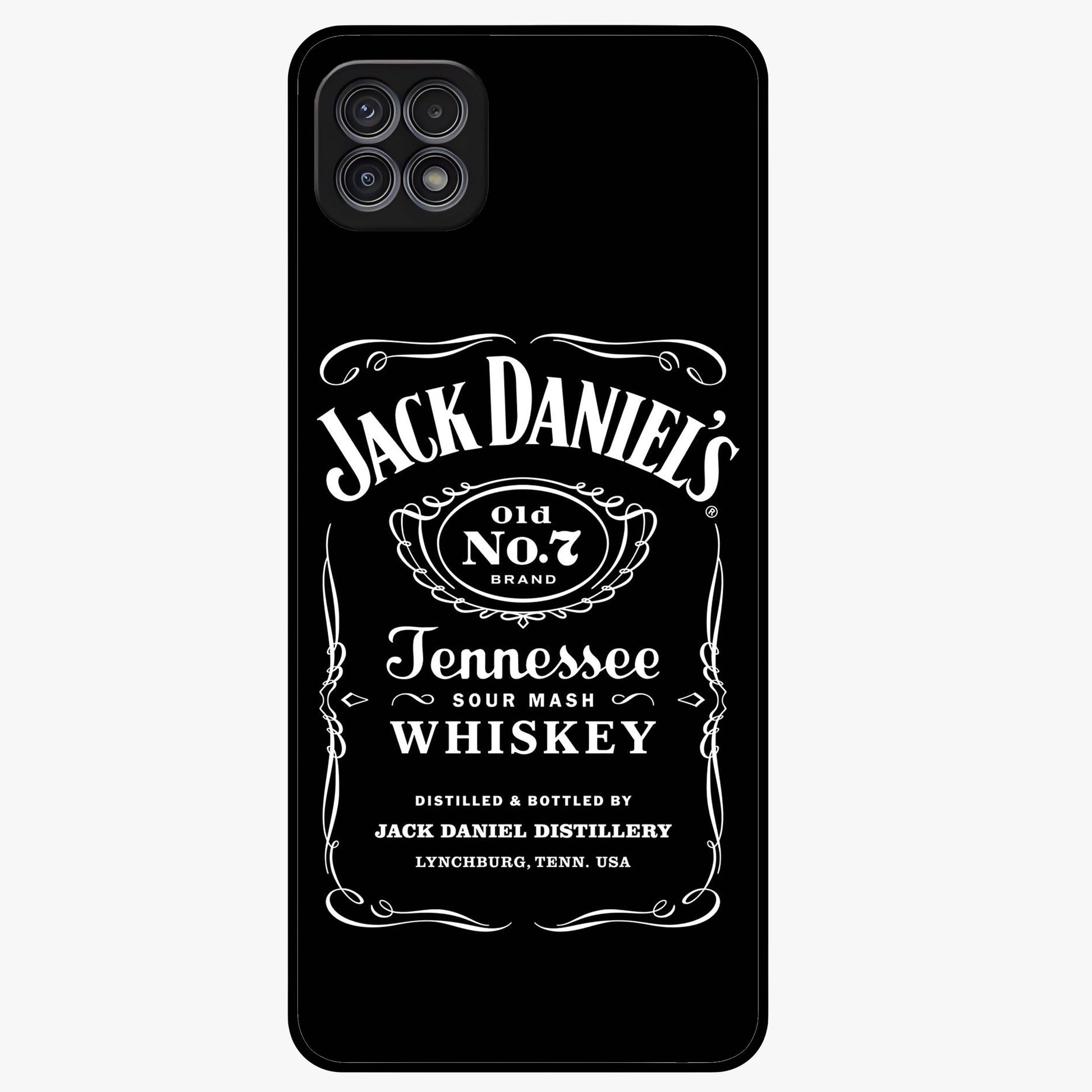 Vintage Whiskey Heritage Glass Case showing flat back view with classic whiskey inspired artwork and glossy glass finish.