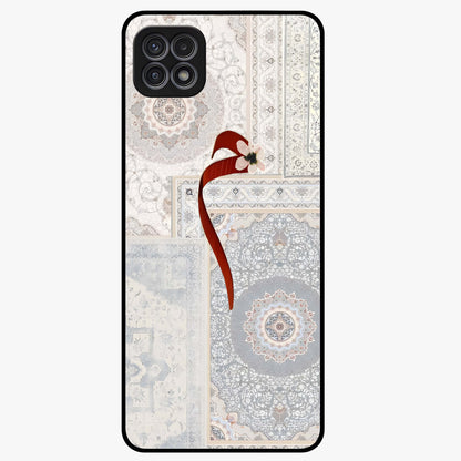 White Aesthetic Bow Glass Case showing flat back view with minimal bow artwork and glossy glass finish.