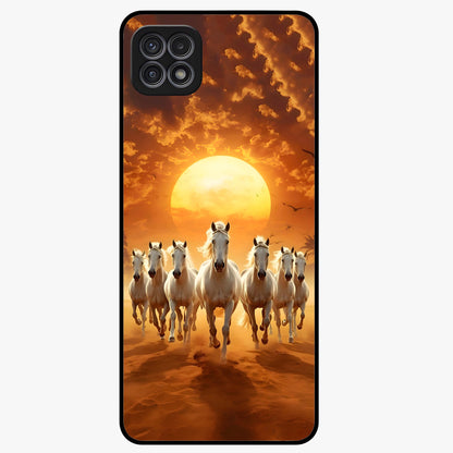 Wild Sunset Majesty Glass Case showing flat back view with majestic sunset landscape artwork and glossy glass finish.