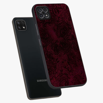 Crimson Fade Flow Glass Case displayed in angled mockup highlighting smooth gradient design with modern aesthetic style.