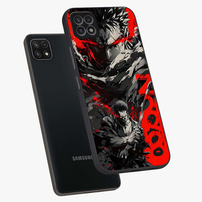 Demon Sword Resolve Glass Case displayed in angled mockup highlighting powerful demon sword illustration with dark fantasy aesthetic.