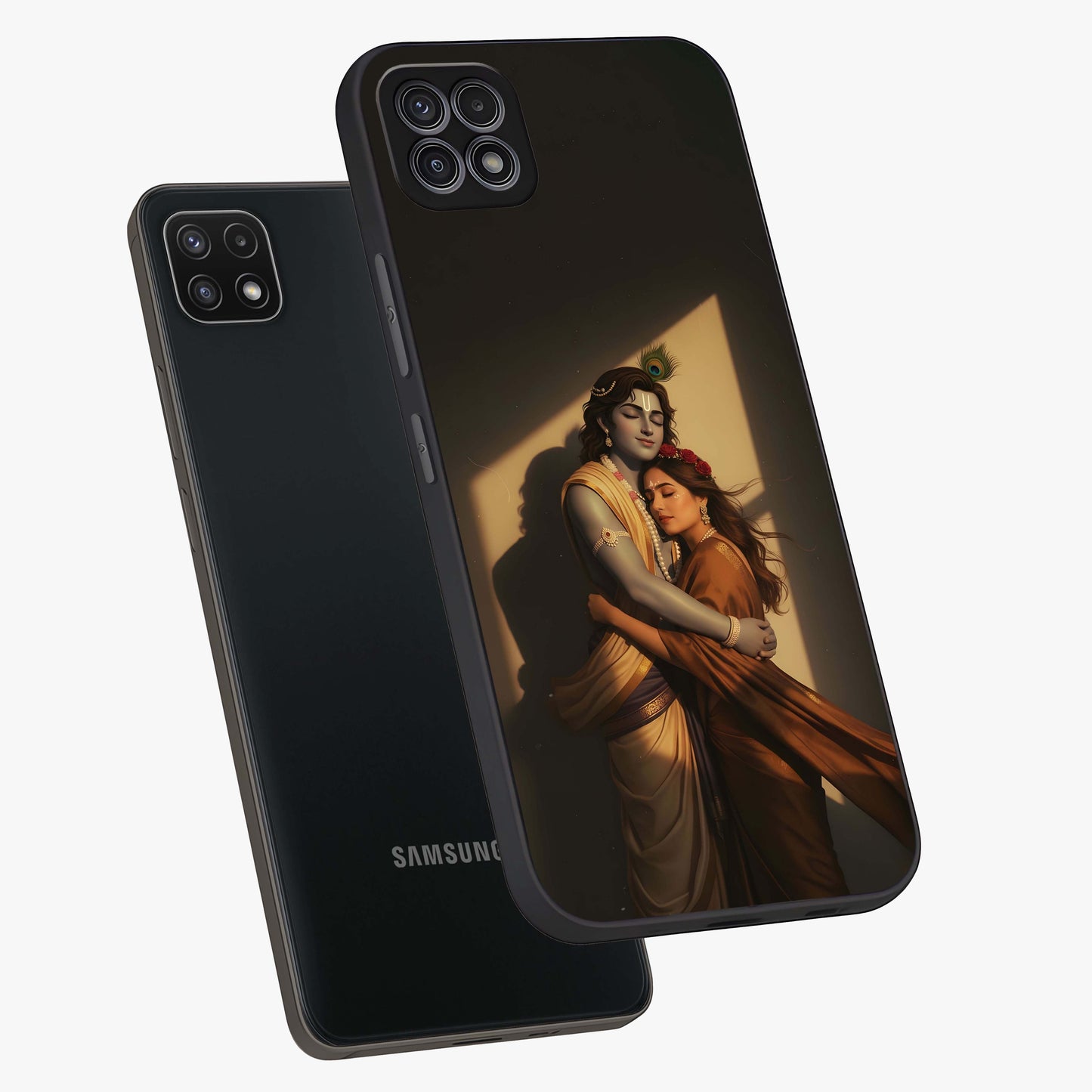 Divine Eternal Love Glass Case displayed in angled mockup highlighting elegant divine inspired design with peaceful aesthetic.