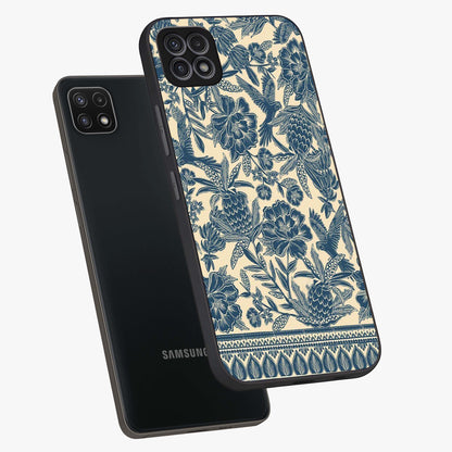 Heirloom Wild Bloom Glass Case displayed in angled mockup highlighting botanical bloom design with classic aesthetic style.