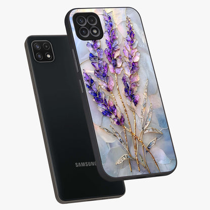 Lavender Dream Glow Glass Case displayed in angled mockup highlighting dreamy purple glow design with soft artistic style.
