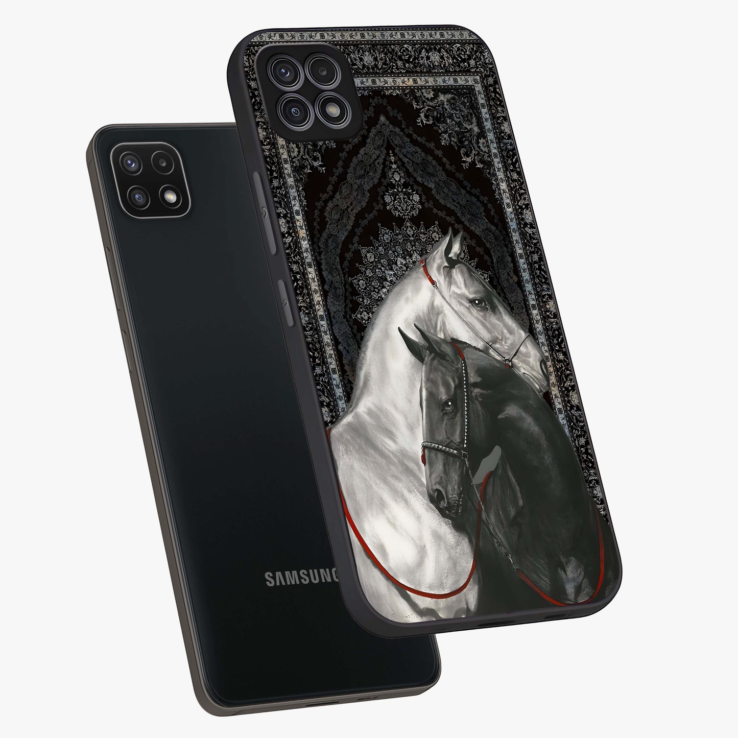 Majestic Ride Legacy Glass Case displayed in angled mockup highlighting sleek vehicle design with bold racing aesthetic.