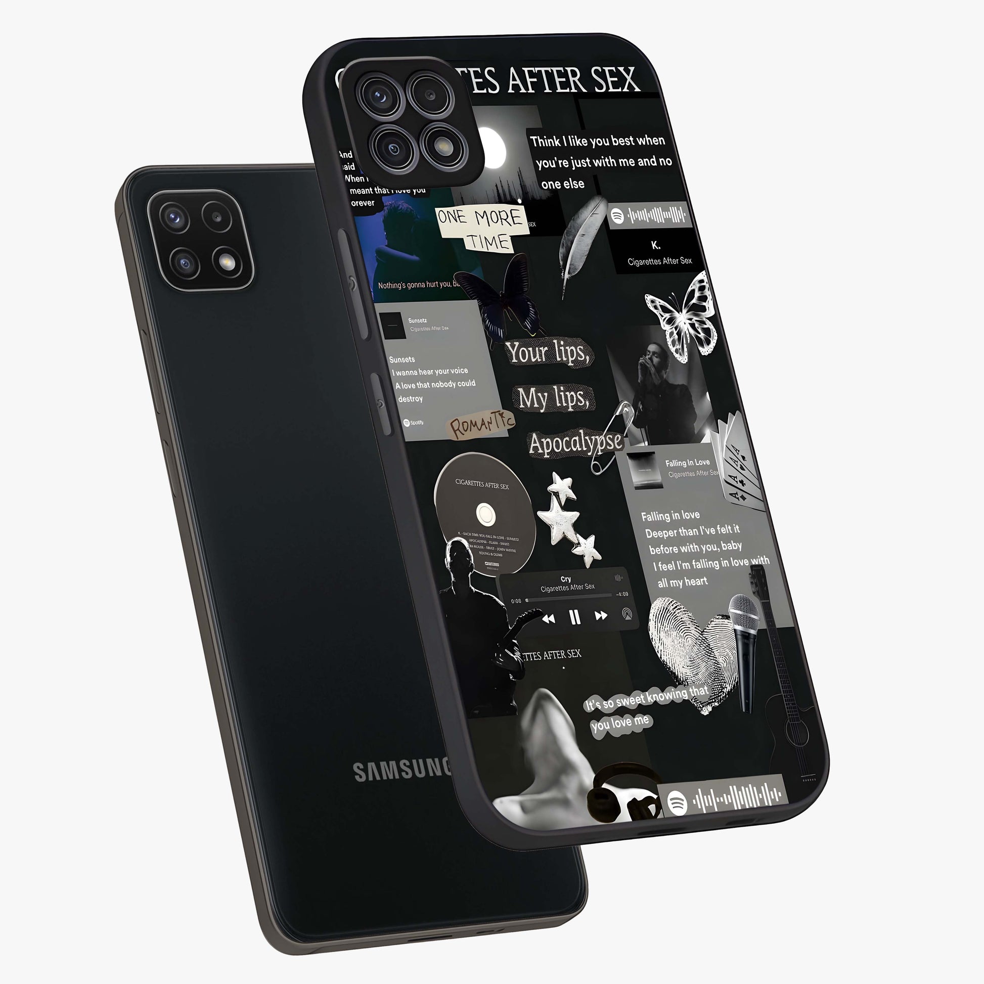 Midnight Love Echo Glass Case displayed in angled mockup highlighting elegant love inspired design with deep aesthetic style.