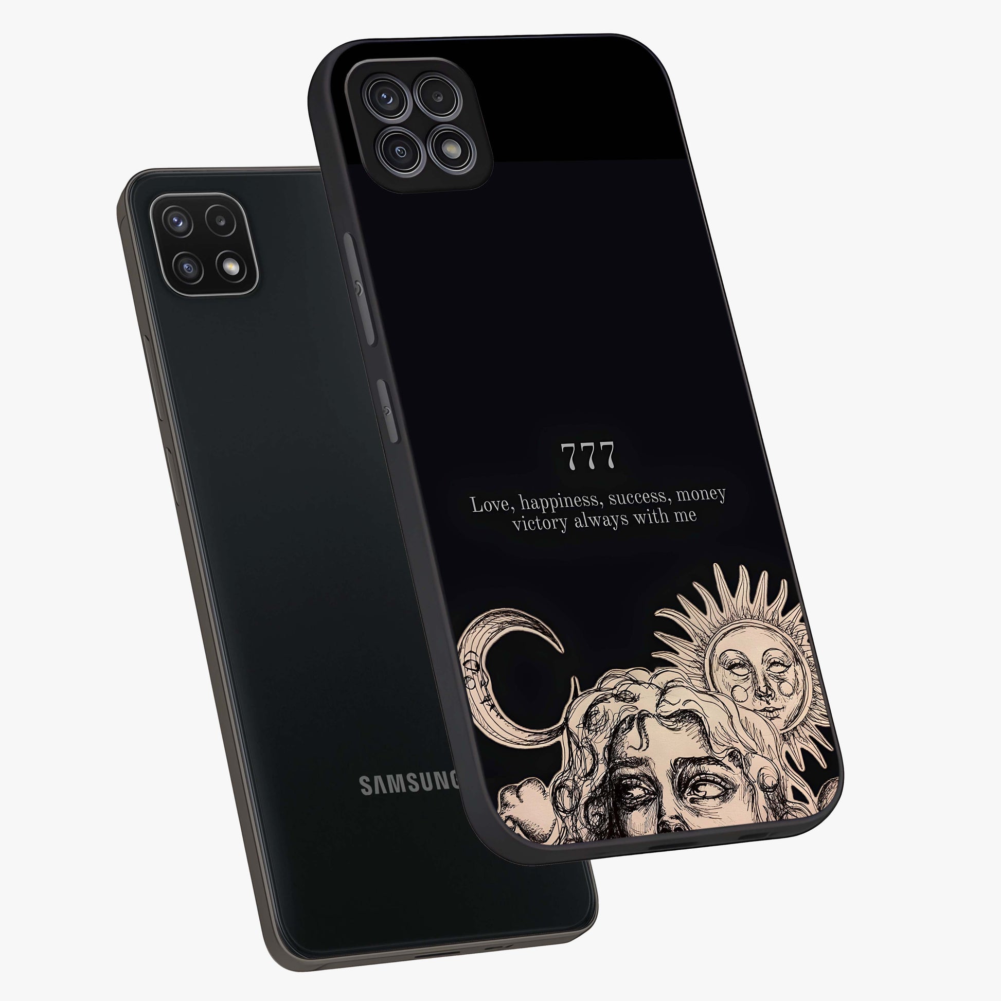 Mystic Victory Aura Glass Case displayed in angled mockup highlighting energetic aura design with bold mystical aesthetic.