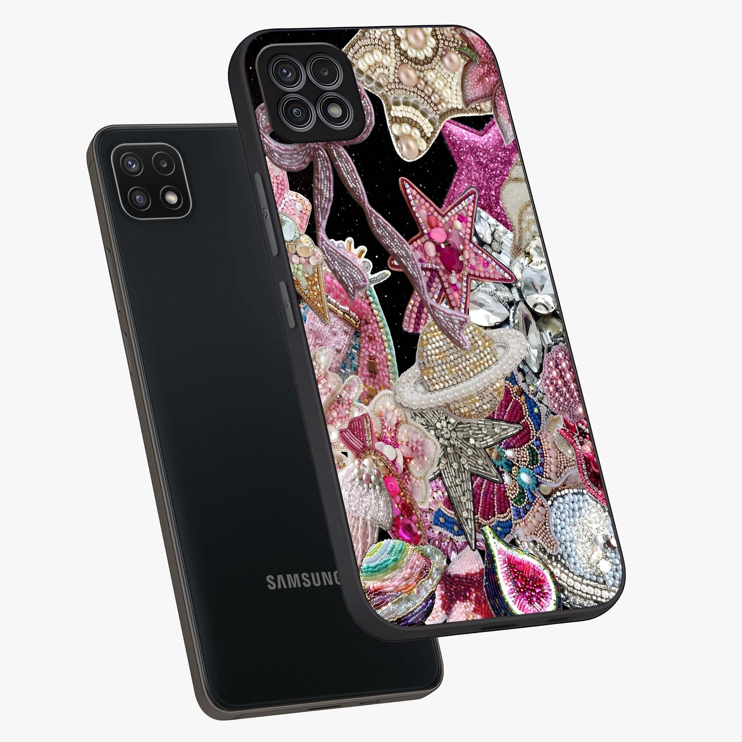 Starlit Jewel Dream Glass Case displayed in angled mockup highlighting glowing celestial jewel design with dreamy aesthetic.