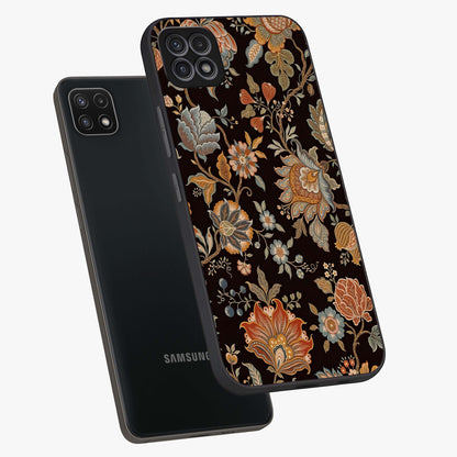 Vintage Floral Dream Glass Case displayed in angled mockup highlighting elegant vintage flower design with soft aesthetic style.