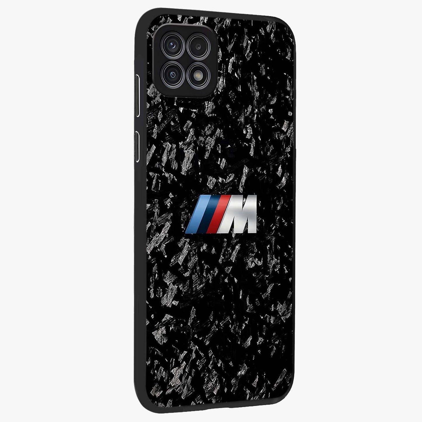Carbon Speed Mark Glass Case upright view showcasing modern carbon speed graphic with bold automotive theme.