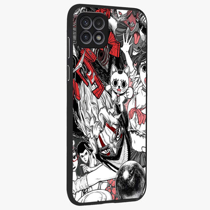 Crimson Chaos Panel Glass Case upright view showcasing intense crimson artwork with dramatic aesthetic style.