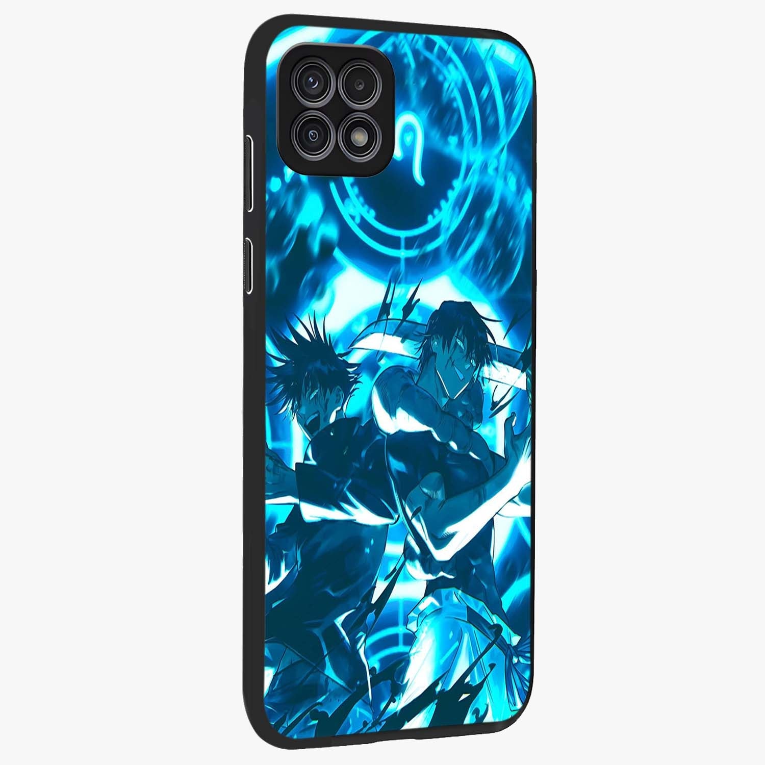 Cursed Energy Clash Glass Case upright view showcasing dramatic clash artwork with bold supernatural theme.