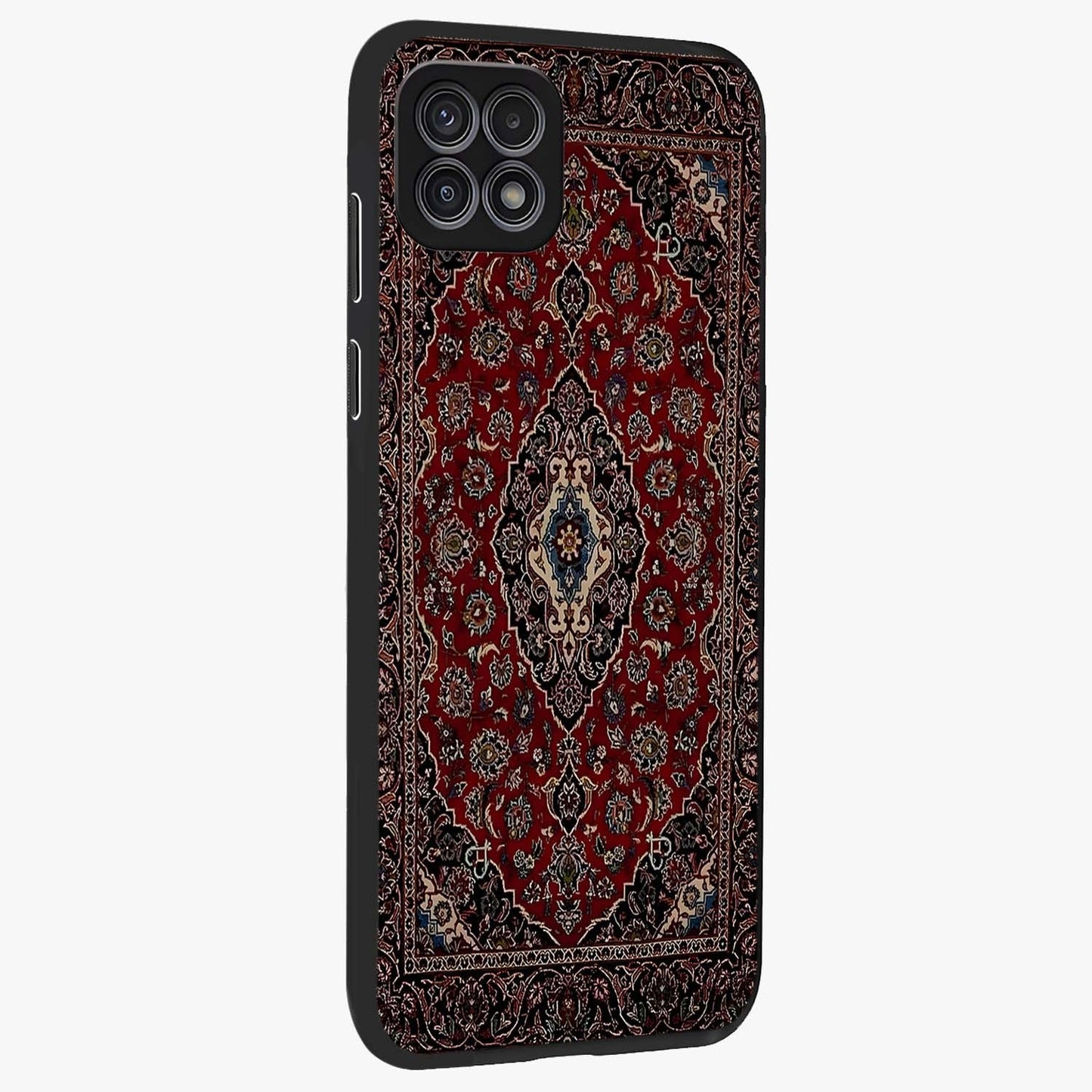 Heritage Carpet Royale Glass Case upright view showcasing detailed ornamental artwork with luxurious traditional theme.